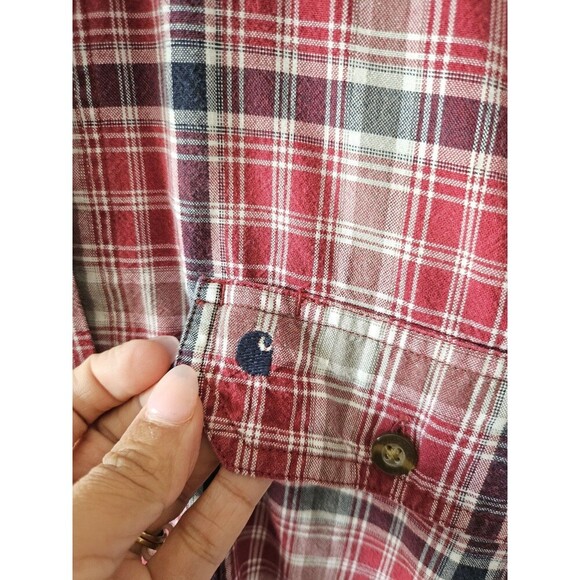 Carhartt Shirt Men's Large Relaxed Fit Short Sleeve Pocket Grandpacore Preppy - Picture 6 of 12